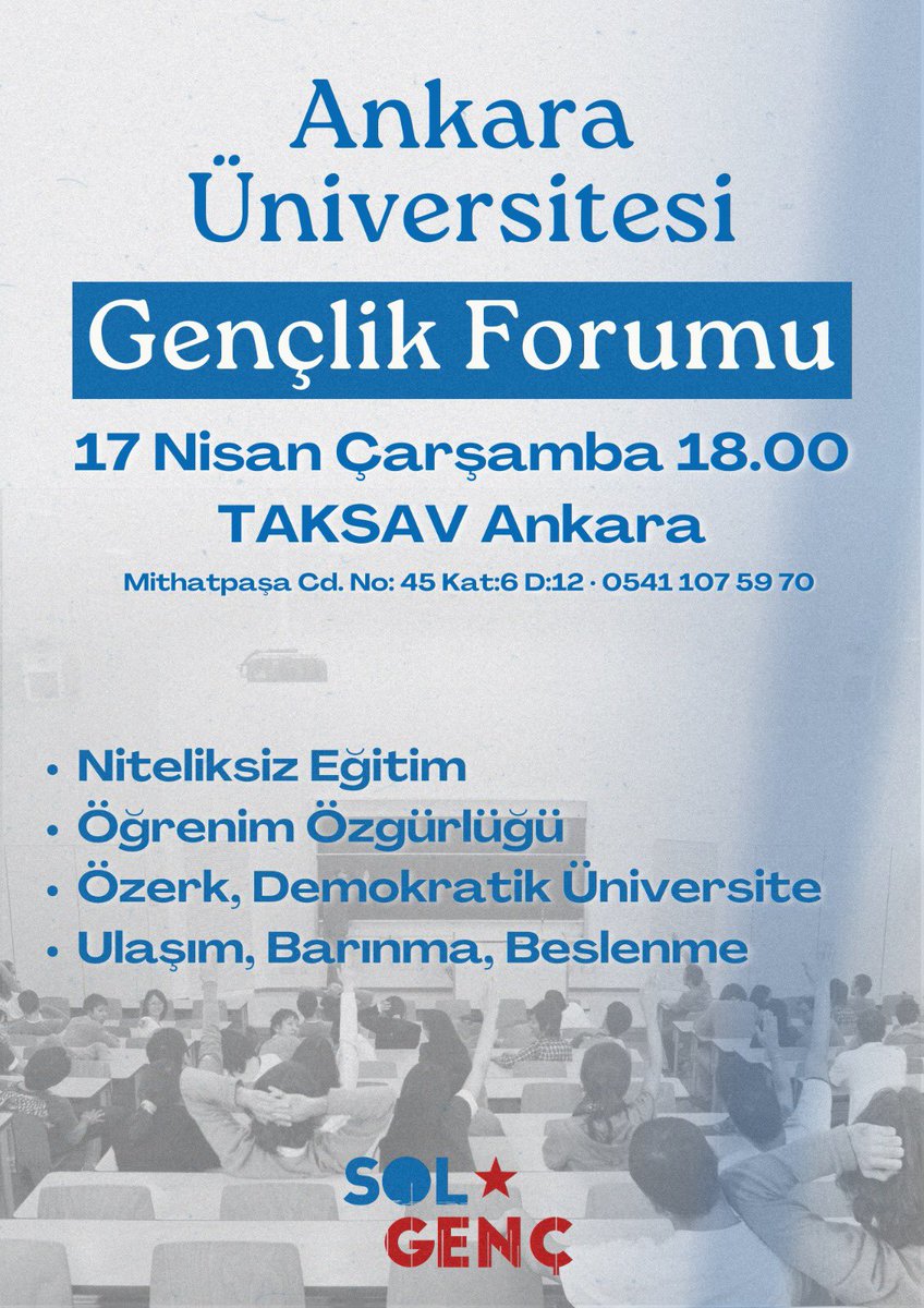 Ankara Üniversitesi öğrencileri olarak Gençlik Forumu’nda bir araya geldik. ⭐️Söz, yetki ve karar üniversite bileşenlerine!