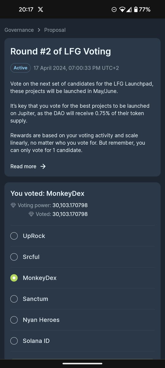 Just added a couple more Votes to @monkeygodlabs Wishing all projects most of Luck. You all deserve it. But I love supporting the underdogs. And I know who is building that DEX Copy Trading Feature there... Bullish on @AlphaBlockNFT