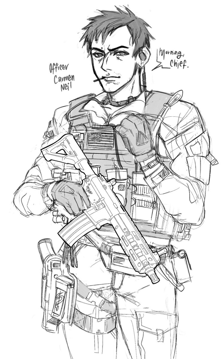 Really trying to get better at drawing Kapkan… also Carmen :D #R6Community #R6siege #Kapkan
