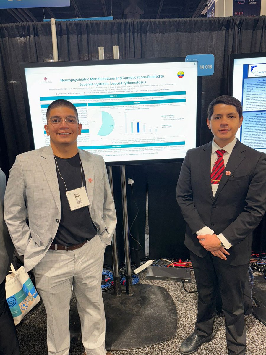 r_gruezo's tweet image. Today, our second poster was unveiled at #AAN2024! 🎉 Pediatric Neurolupus! Research born in the hallways of Icaza Bustamante alongside 🧠 .
The findings of research in such a little-explored field as pediatric lupus and neurological manifestations. 👦🧠 #LupusResearch #Neurology