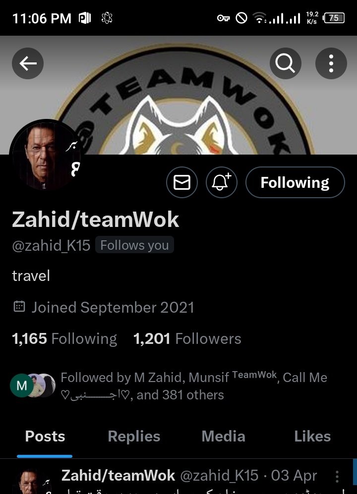 Asalamolaikum every one zahid bhai k puranay acount mai kuch problem hai is liay ap sb members unko un k new acount @Zahid_k121 sy follow fb krain sb shukriya ❤️ 
@TeamW0K