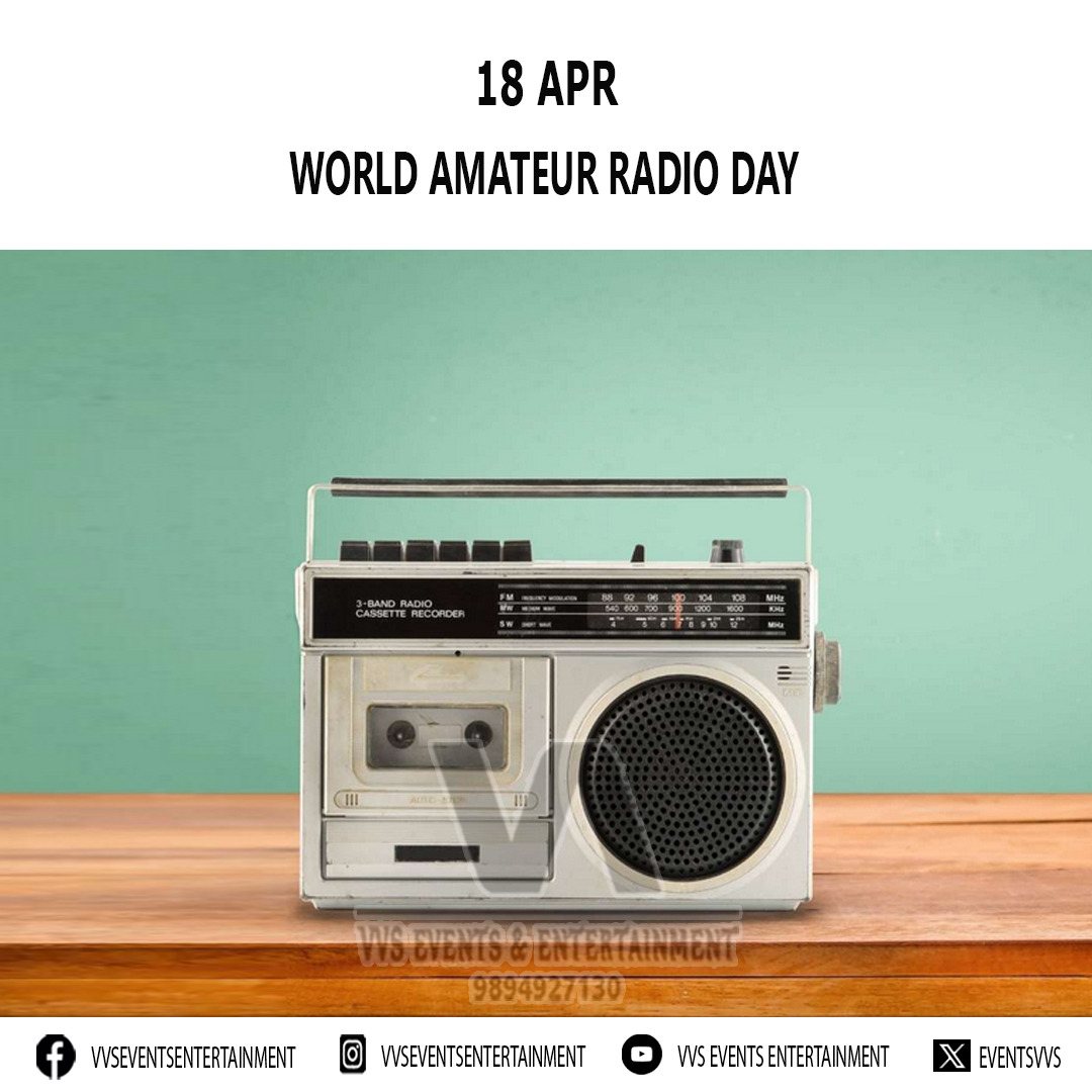 World Amateur Radio Day World Amateur Radio Day 2024 #WorldAmateurRadioDay #WorldAmateurRadioDay2024 #AmateurRadioDay #AmateurRadioDay2024 #Radio #RadioDay #Amateur facebook.com/VVSEventsEnter… instagram.com/VVSEventsEnter… youtube.com/@VVSEventsEnte… twitter.com/EventsVvs
