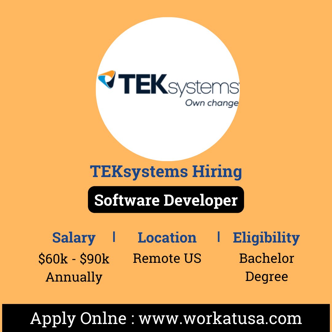 🚀 Ready to level up your coding game? TEKsystems is hiring Remote Software Developers across the USA! Apply now and let's build something awesome together! 💻✨ #RemoteJobs #SoftwareDeveloper #TechCareers 

🌐 APPLY HERE:  zurl.co/s2Z2