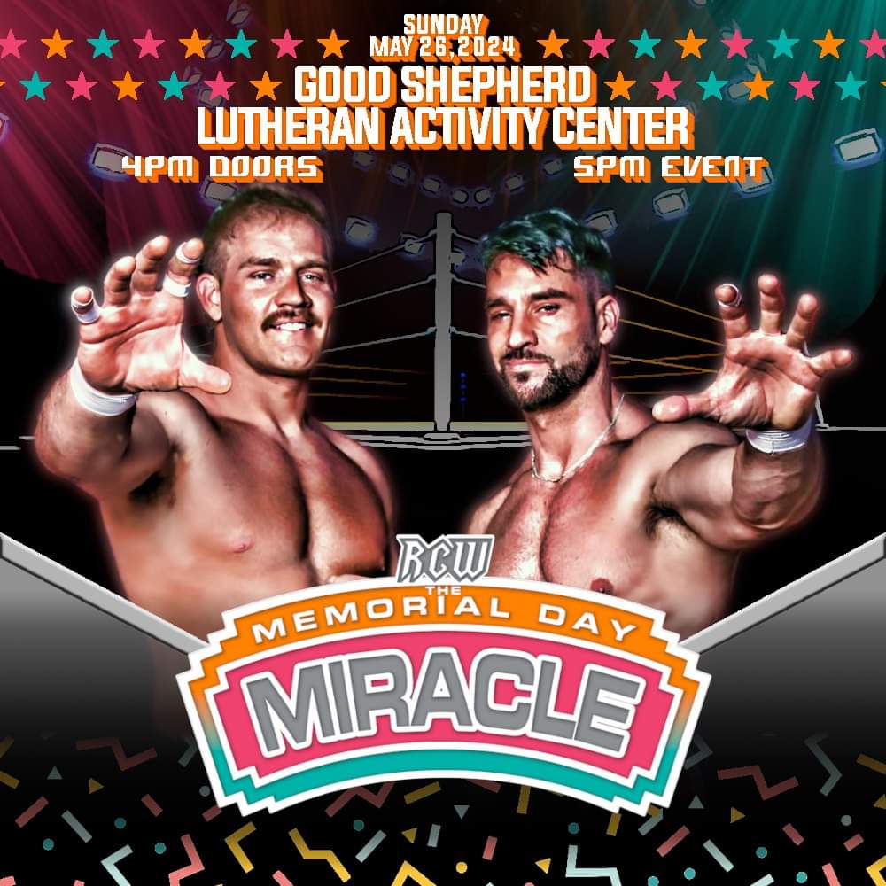 Tickets are on sale for our next event after Mania! RCW Memorial Day Miracle Sunday, May 26, 2024 Good Shepherd Lutheran Activity Center 1630 Goliad Rd in San Antonio Doors 4 p.m., event 5 p.m. This event will sell out! Get your seats at rcw.ticketspice.com/rcw-the-memori…