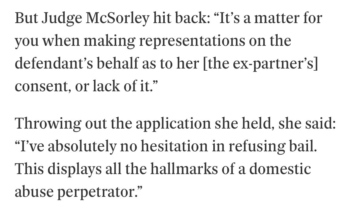 Thank you #JudgeAllannaMcSorley this is the type of Court report that gives me hope instead of dismay. #DomesticViolence #EndViolenceAgainstWomen