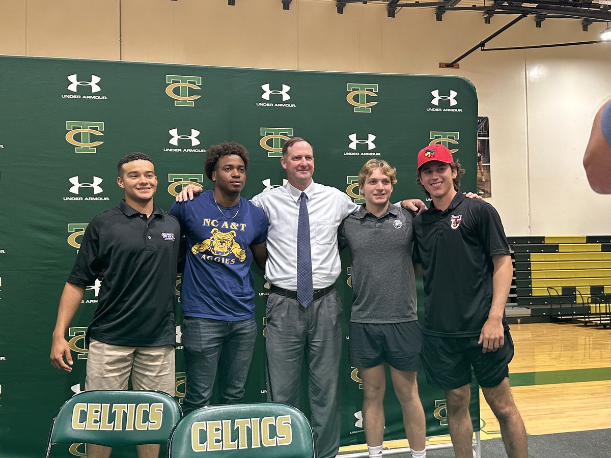 Spring Signing day at TC. Very proud of these 4 guys getting the opportunity to play college baseball.