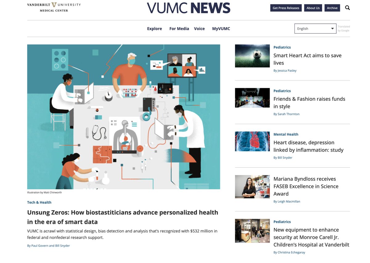 Today @ news.vumc.org -The role of @vandy_biostat in personalizing health care -@Mari_Byndloss garners @FASEBorg accolade -@VUMCgenetics'🫀🧠 research -Smart Heart Act is a win for @VUMCchildren ... and much more