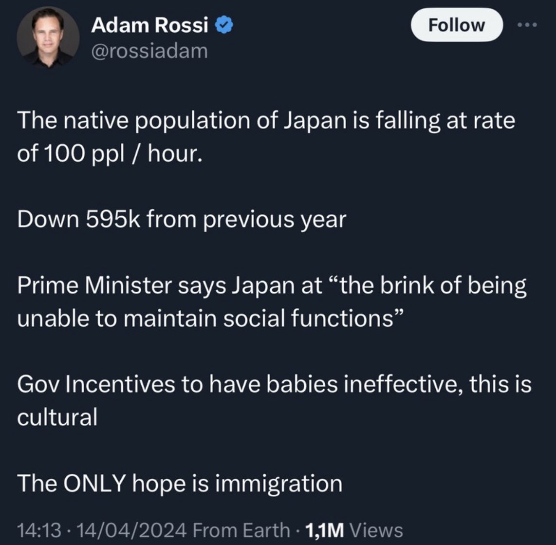 iamyesyouareno's tweet image. Immigration won’t solve anything, it’s maybe a short term solution at best. 

Japan will be fine as long as it stays Japanese.