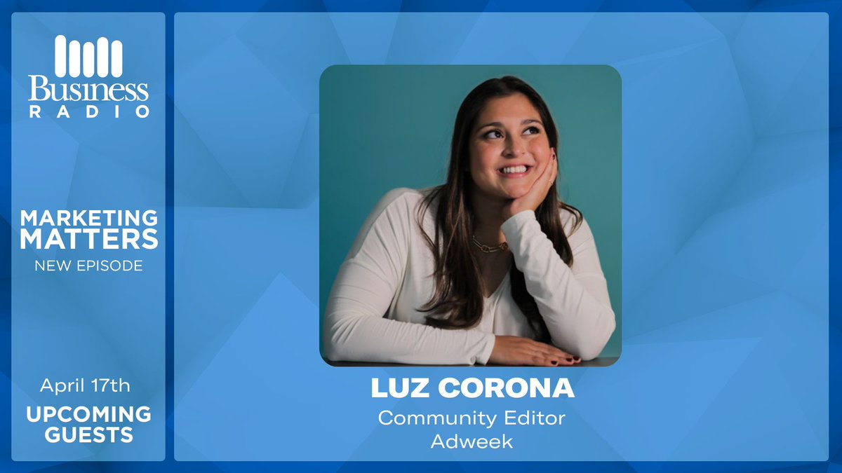 TODAY at 5pm ET - @Adweek's Luz Corona joins @BarbaraKahn to talk about the current #Marketing landscape including: - @Adweek's 2024 Social Media Week - Inclusive Branding - The Caitlin Clark Effect🏀 - The Next Generation of #Creators 🔊Tune in on @SXMBusiness🔊