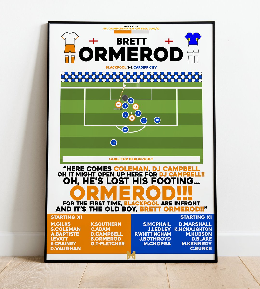NotOrangePod's tweet photo. 🏆 FRAMED PRINTS GIVEAWAY 🏆 

We have partnered with @MezzalaDesigns to giveaway framed prints of Blackpool's iconic 2009/2010 play-off campaign. 🍊 🏆 

To enter:

🔄Repost this post.
🤝 Follow @NotOrangePod and @MezzalaDesigns 

#UTMP #BlackpoolFC https://t.co/3b6AHCJgPA