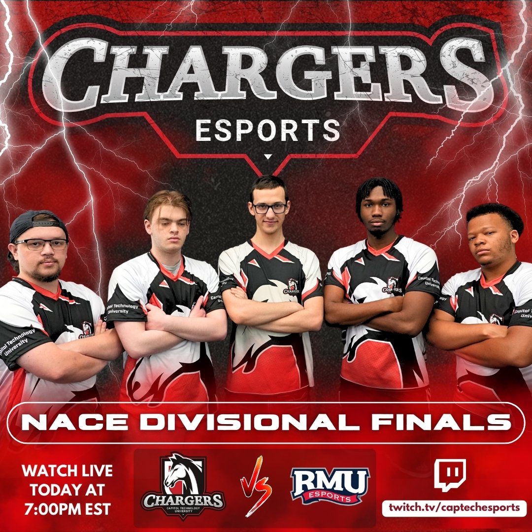 Let’s cheer on our Chargers Esports Team as they face off against Robert Morris University for the National Association of Collegiate Esports Divisional Title. Tune in to the live stream tonight at 7pm EST on Twitch. Watch here: twitch.tv/captechesports