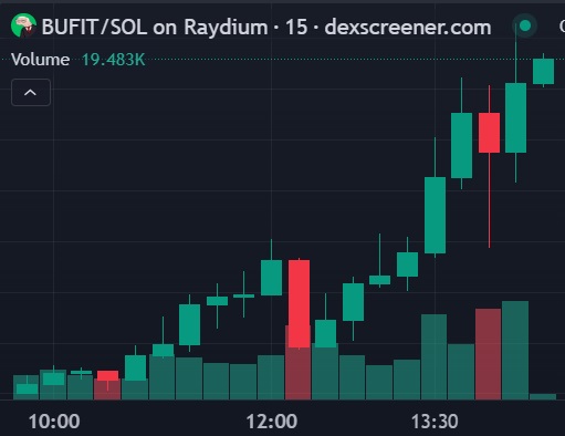 timmayeur's tweet photo. If you want to get rich, I guess betting on $BUFIT makes the most sense. https://t.co/y6u0gtInnb