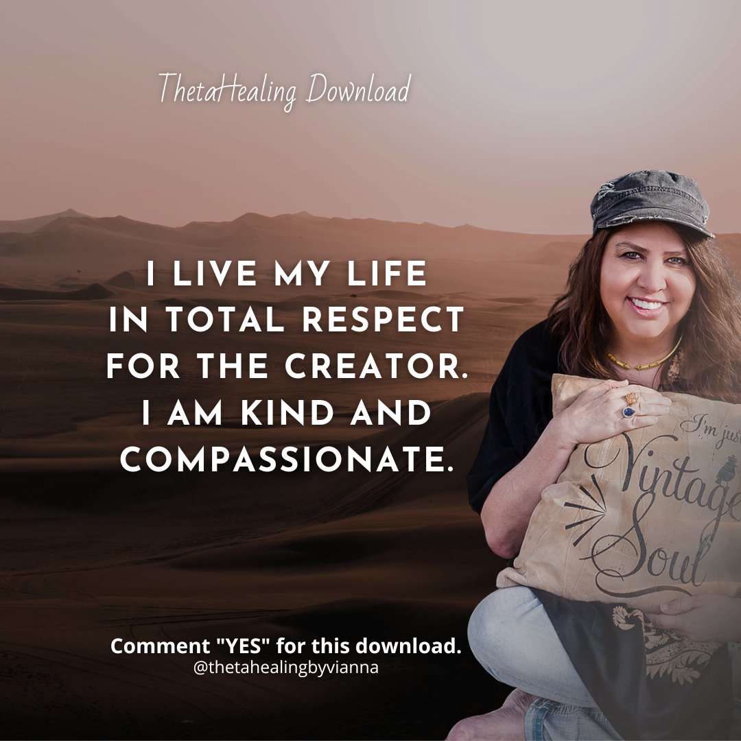 I live my life in total respect for the Creator. I am kind and compassionate. Comment 'YES' to receive this download. #thetahealing #thetahealingdownloads #thetahealingbyviannastibal