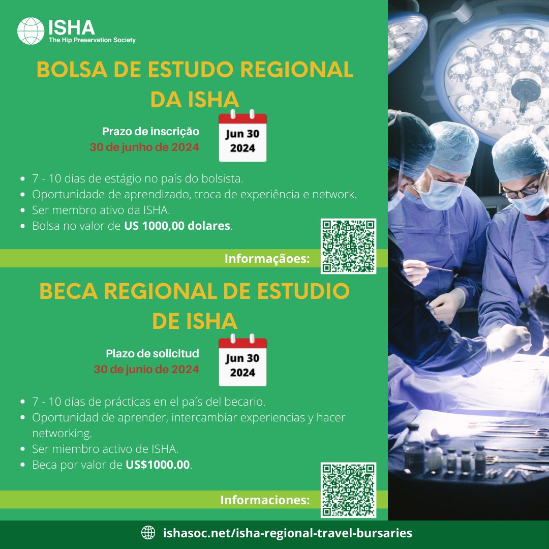 *Oportunidade a todos os cirurgiões de quadril da região LATAM! / ¡Oportunidad para todos los cirujanos de la región LATAM!*