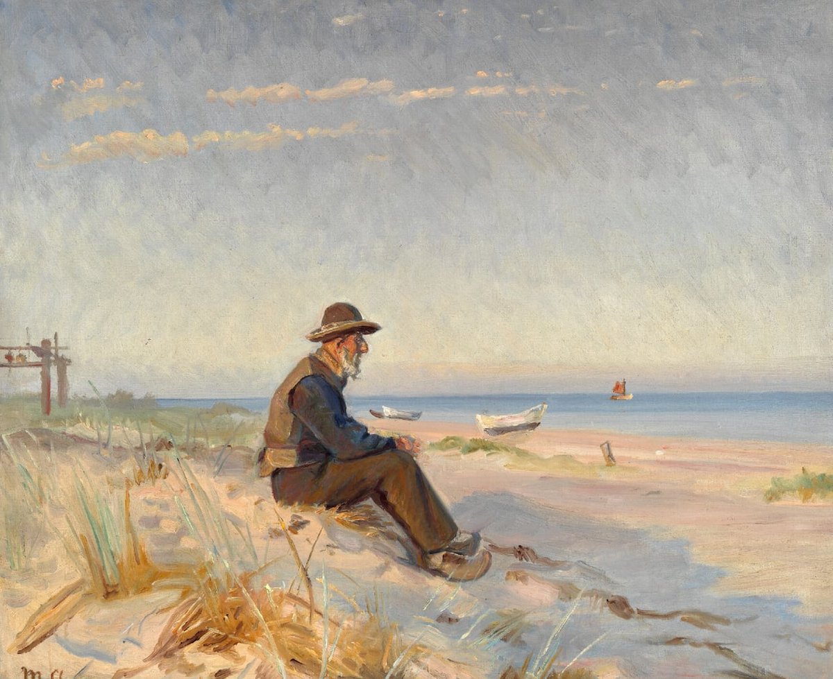 Michael Ancher (1849-1927)
'A fisherman from Skagen sitting on the beach in the afternoon sun'