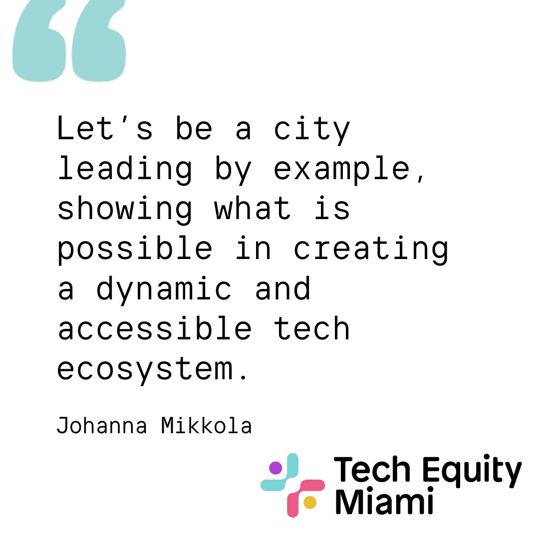 We are excited to welcome @JoMikkola as the new CEO of Tech Equity Miami. A successful founder and longtime leader in the Miami ecosystem, we are thrilled to have her at the helm to expand economic opportunities in the 305 .  Stay up to date: bit.ly/TEM-Signup