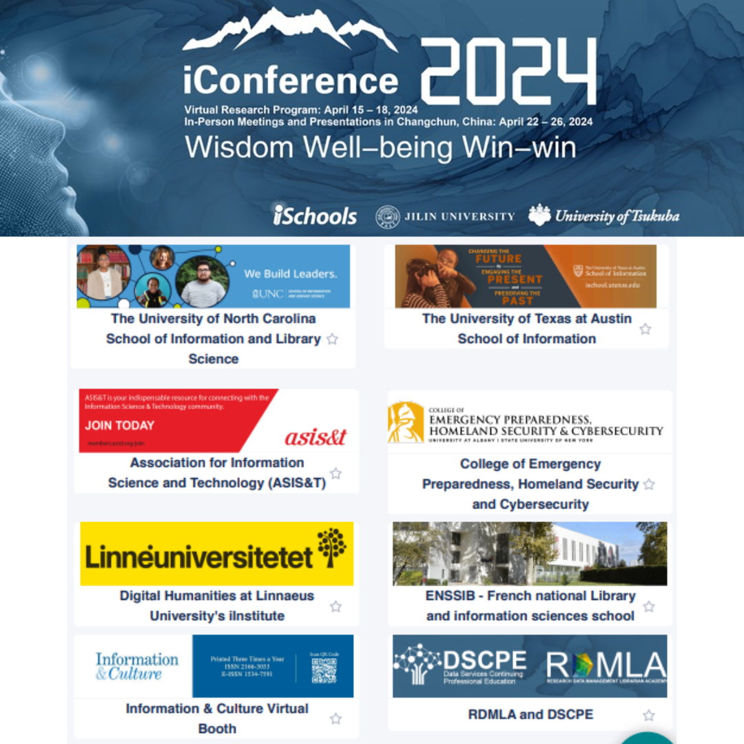 We are excited to showcase our virtual booth for 'Information &amp; Culture', which is featured at the iSchool Conference 2024 this week! We are highlighting the editorial team and outlining the submission process as we encourage all international scholars to consider our journal!