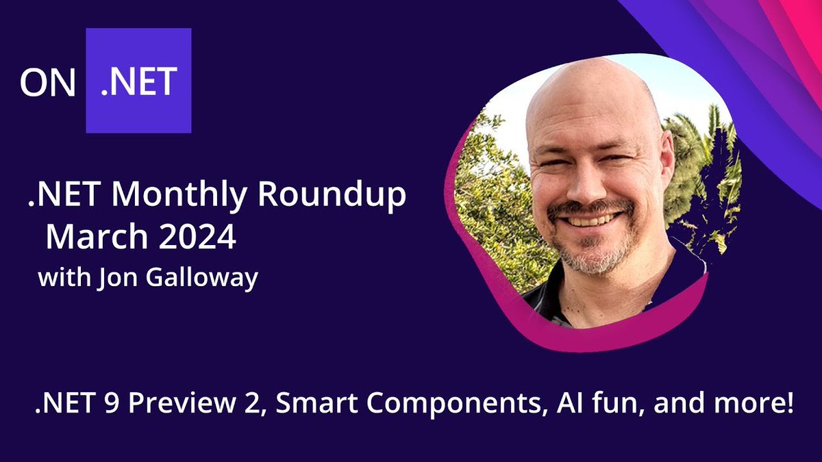 📆 Welcome to our March .NET Monthly Roundup with @JonGalloway! In just 3 minutes, Jon breaks down the latest news from the month of March 2024 that #dotNET developers need to know. 🎥 msft.it/6016cfqhM