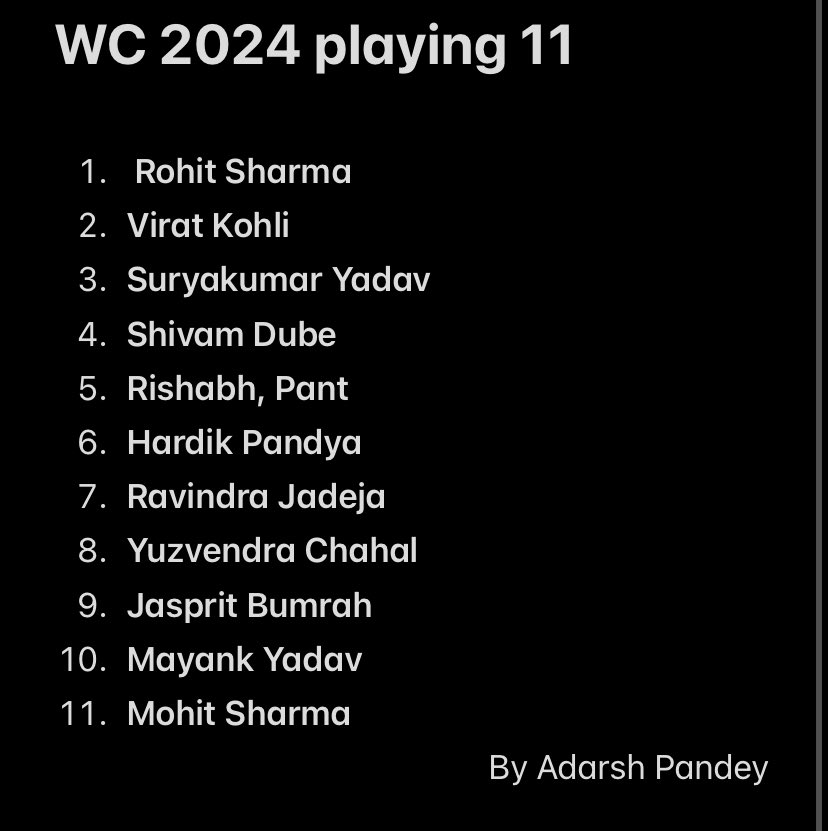 #T20WorldCup2024 #best11 #indianteam @BCCI @StarSportsIndia @T20WorldCup #MSDhoni #ViratKohli #IPL2024