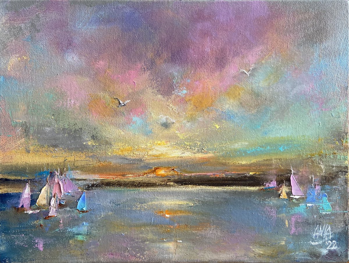 “Kaleidoscope of Summer Shades: Sailing Delight” 40cm x30cm Oil Painting. 🩵 Available now on my Etsy shop! #SeascapeArt #SunsetSerenity #SummerVibes

paintingsbyanna.etsy.com/listing/171605…