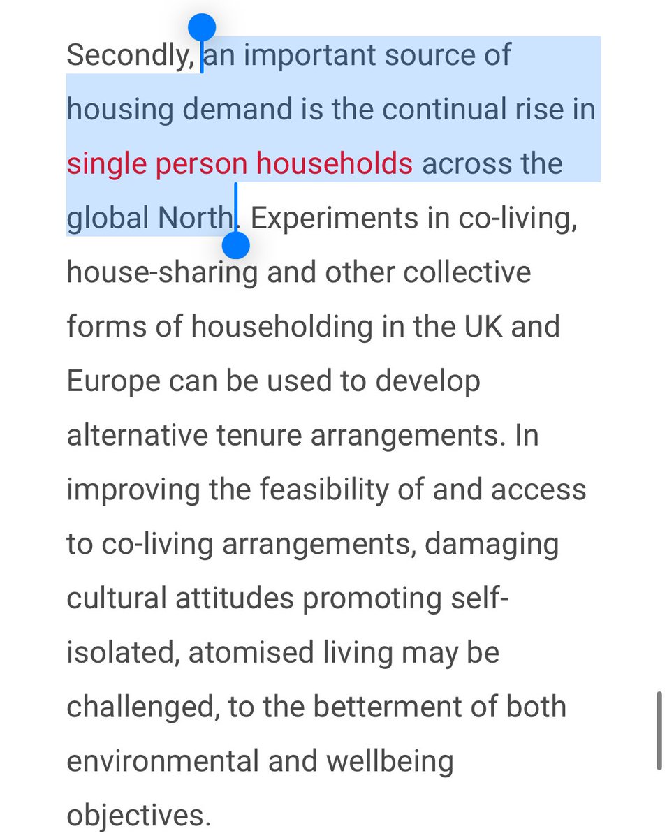 Everyone’s dunking on this, but it’s admirably honest that the alternative to building more is no one having a guest bedroom, a home office, or space for kids they haven’t had yet. And that permanent flat sharing into middle age will be the norm. Refreshingly straightforward!