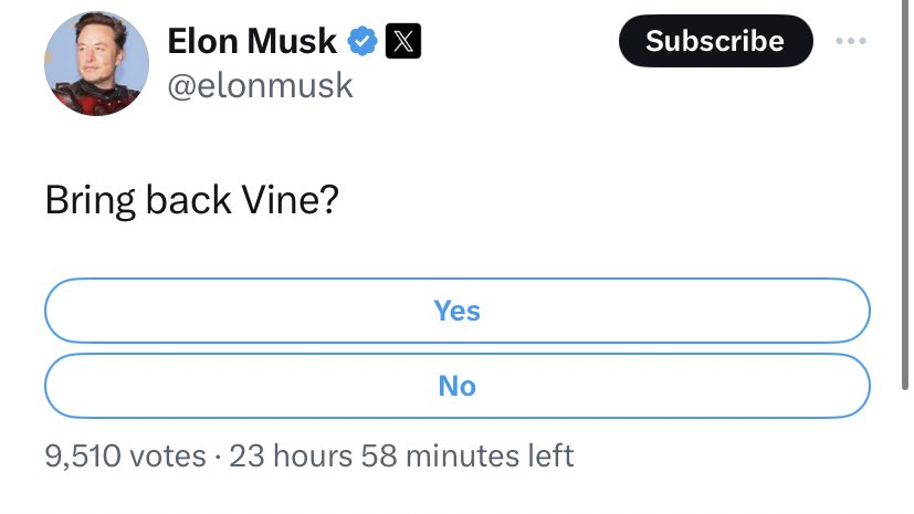 Elon Musk has asked whether to bring back Vine or not:
