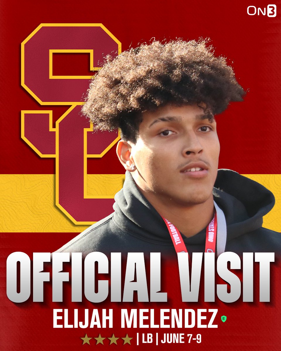 4⭐️ Miami Linebacker Commit ELIJAH MELENDEZ from Kissimmee (FL) Locks in June 7-9 #USC Official Visit❕✌🏼✈️

▶️ on3.com/teams/usc-troj… via @On3USC #FightOn