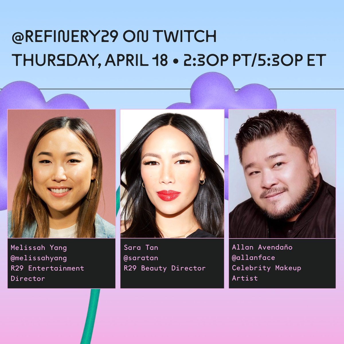 Live on #R29Twitch tomorrow... Join us at 2:30pm PT/5:30pm ET! on April 18 with guest streamer @allanface. ✨ Watch here: trib.al/h2Q8Y0v