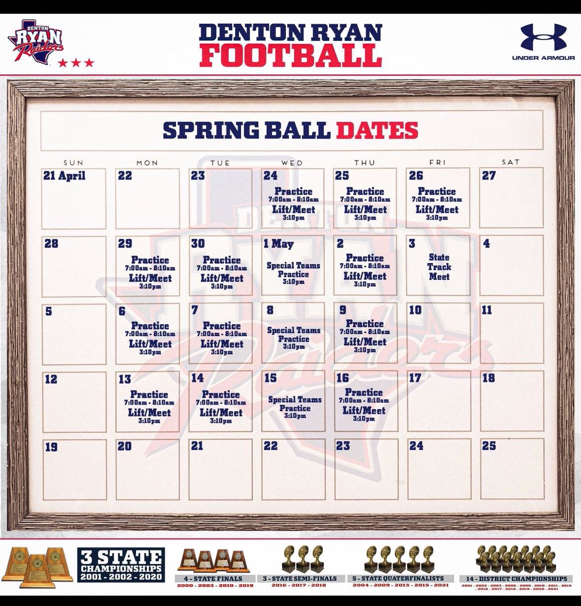 Spring Ball Schedule❗️❗️❗️
#LetsWork