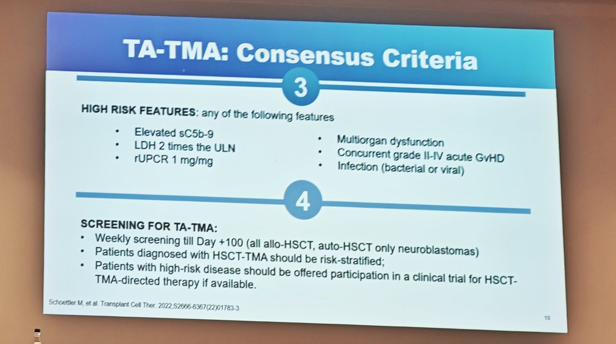 Ta-TMA remains a difficult complication to manage 😭 Go to the lab and look for schistocytes yourself !! Hypertension in kids is a 🚩 If you don't think of it you'll never diagnose it 🤷🏻 #EBMT24