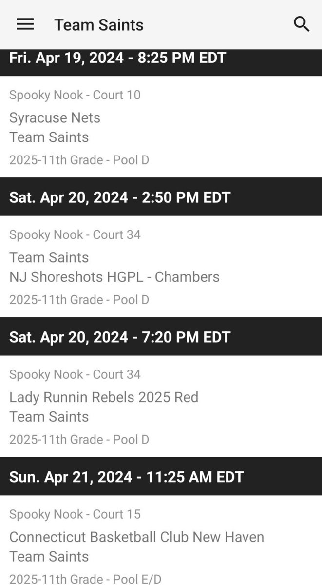 Here is my schedule for Live at the Nook this weekend in Pennsylvania. <a href="/SNHSaints/">Team Saints</a>