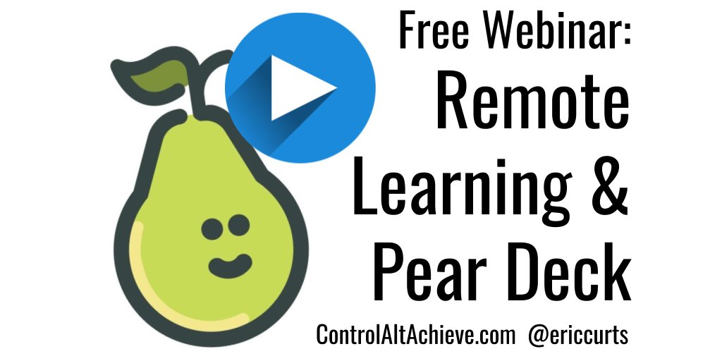 Free Webinar: Remote Learning with the Pear Deck add-on for Google Slides controlaltachieve.com/2020/05/pearde… #GSuiteEDU
#controlaltachieve