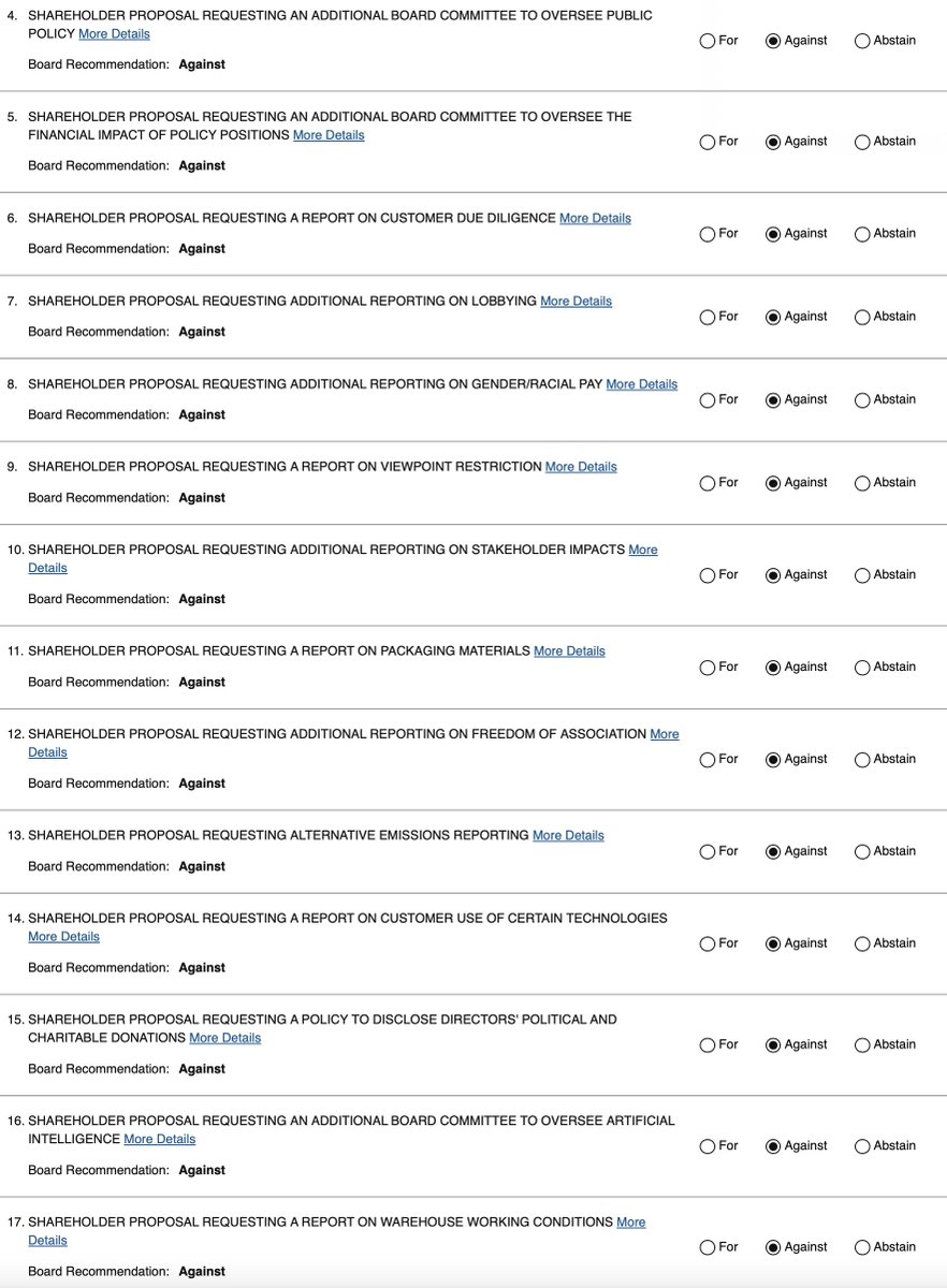 RichardDaleT's tweet image. Ahhh. So many lefty shareholder proposals to vote against. #proxyseason