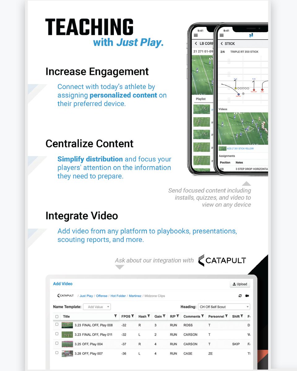 Teaching with @justplayfb helps your program in many ways 🏈Increase Player Engagement 🏈Program Information All in One Place 🏈Compatible with all your football apps! 🏈👉justplaysolutions.com/football #TXHSFBCHAT