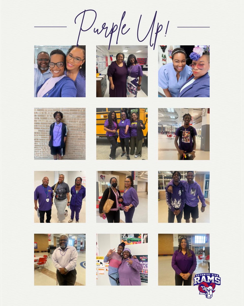 ✨APRIL 15-19, 2024 Spirit Week✨ April is the Month of the Military Child. Today we honored our military families by participating in the #PurpleUpHISD Spirit Day! Purple is the combination of all military branch colors! ❤️💙 #KreatingLeaders #MakeADifference
