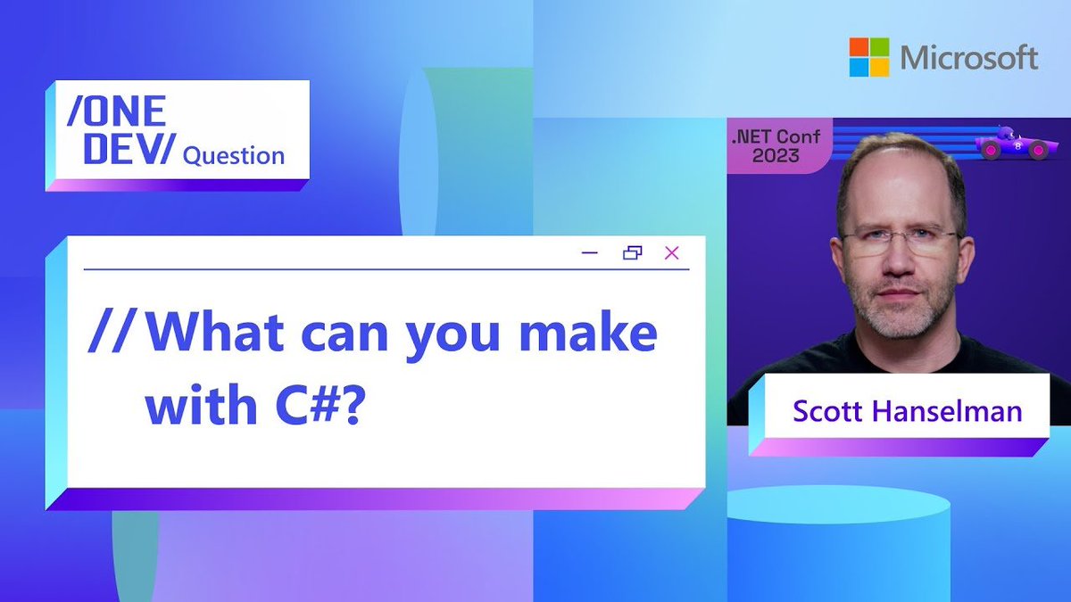 What can you make with C#? One Dev Question and Scott Hanselman says 'What can't you make with C#?' 🎥 msft.it/6015cfSBf