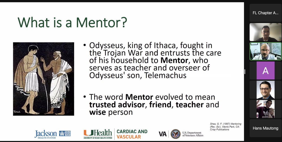 What an incredible talk today about mentorship by the great @russcolombomd . It literally takes an army! Pay it forward! I learned so much. Can’t wait for next month’s lecture @FloridaACC @ACCinTouch