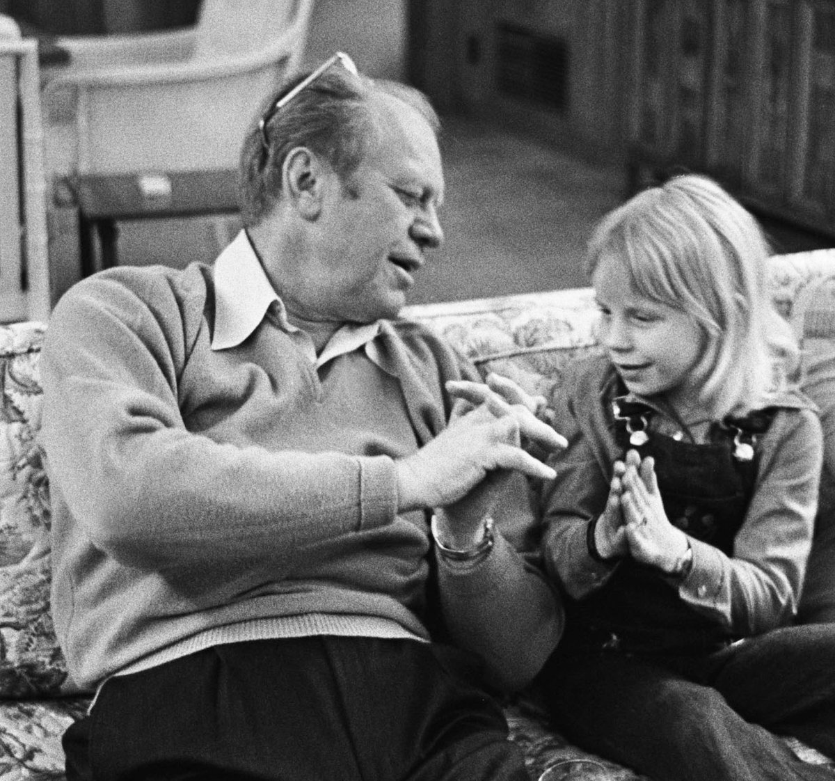 I'll be with @danabramslive on @NewsNation tonight around 9:45 pm ET. Discussed my resignation from the Ford Foundation, legacy of Pres. Ford and support of @Liz_Cheney Took this of Liz and Ford at Camp David 49 yrs ago playing 'Here is the church. Here is the steeple...'