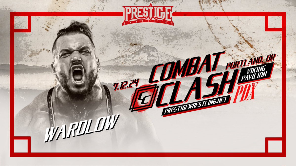 🚨 BREAKING NEWS 🚨 WARDLOW makes his debut at #CombatClashPDX! Don’t miss the BIGGEST Prestige event ever. July 12th, 2024 Portland, Oregon Viking Pavilion Arena All Ages (bar with ID) Tickets available THIS FRIDAY (4/19) at 10 AM pacific time. 🎟 eventbrite.com/e/prestige-wre…