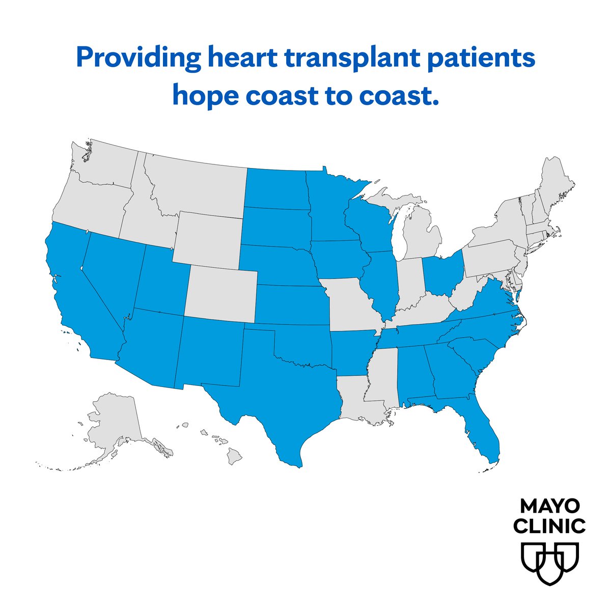 In 2023, Mayo Clinic’s #HeartTransplant Program completed 186 heart transplants on patients from 24 states – spreading hope and saving lives! If you or someone you love is facing the #heart challenges, @MayoClinic is here for you. Learn more here: mayocl.in/4aXwL94
