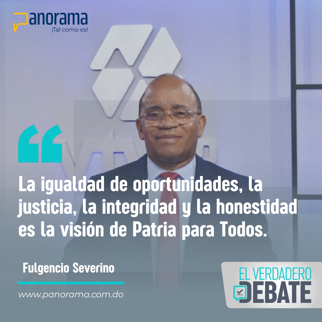 panorama_do's tweet photo. 🗣️ #ElVerdaderoDebate
Fulgencio Severiano, candidato presidencial del partido Patria Para Todos (PPT), expone en “El Verdadero Debate”.
Detalles: https://t.co/EnFgcQZ1qt
Síguenos, comenta y comparte.
#Panorama #Debate #FulgencioSeverino #PatriaParaTodos https://t.co/0tWPSC2jvk