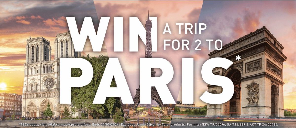 🏆 Tefal Competition 2024: Win a trip to Paris
👉 competitionsinaustralia.com/tefal-competit…

#aus🇦🇺 #competition #comp #comps #australia #competitions #competitionaustralia #competitiontime