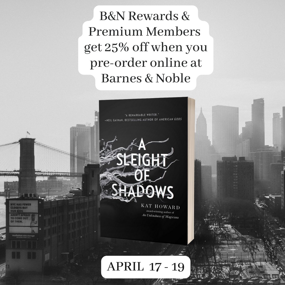 It's preorder time! All preorders at Barnes and Noble are currently on sale if you're a member, including the paperback of A Sleight of Shadows. Order yourself some presents for later! barnesandnoble.com/w/a-sleight-of…