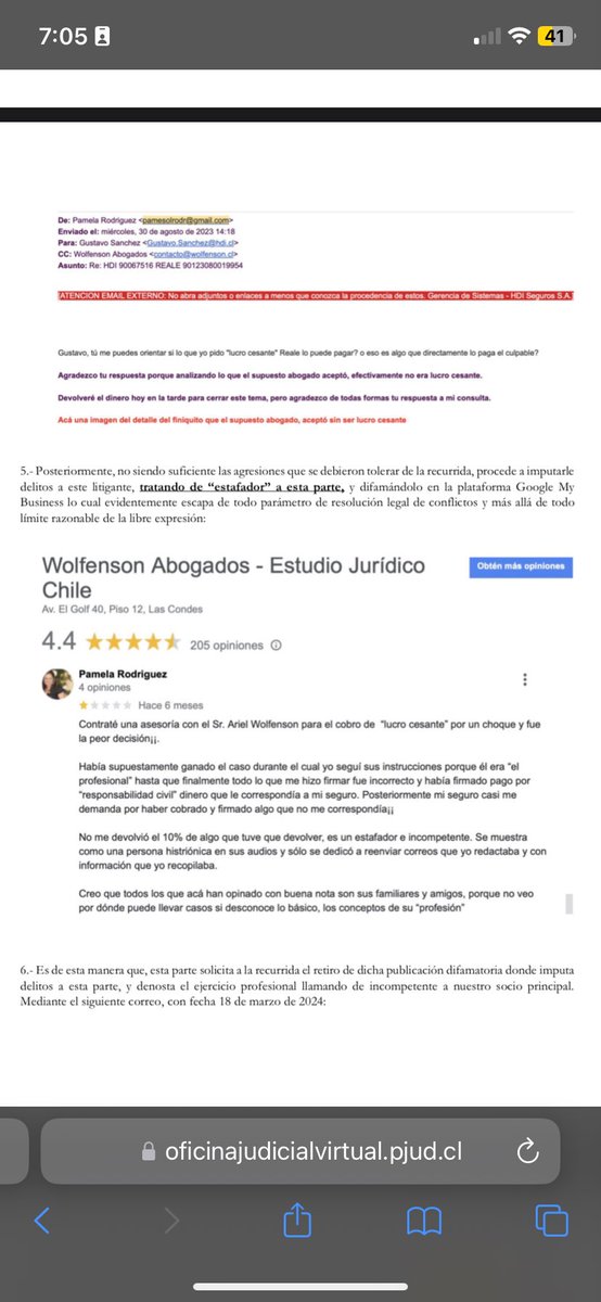 Pa que mis mutuals de derecho se rían un rato. Ariel Wolfenson (aka el menor abogado de Chile) presentó una protección contra una mina pq le puso una reseña de 1 estrella en Google xD. Evidentemente la wea fue declarada inadmisible.