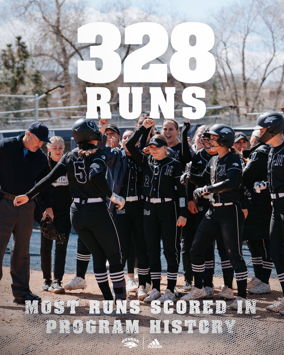 Nevada_Softball's tweet image. we've crossed home plate 3⃣2⃣8⃣ times this season!

328 runs marks the most runs scored in program history!

#BattleBorn