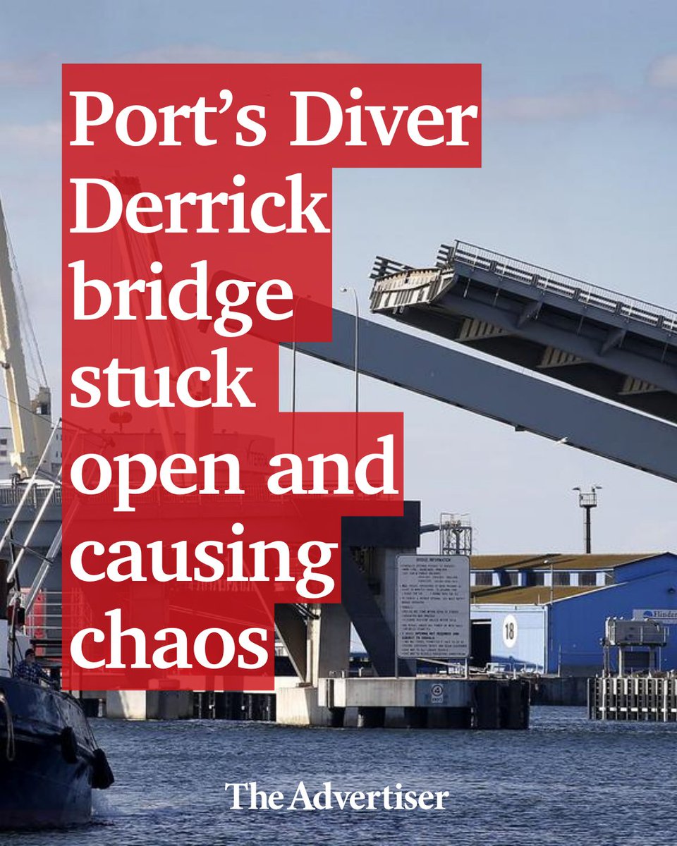 theTiser's tweet photo. HAPPENING NOW: The major bridge in Port Adelaide is stuck open, causing huge issues with traffic banked up on both sides. Latest: https://t.co/TISMPdPJ0E Photo: File #TheAdvertiser https://t.co/ZYpXc1ohBv