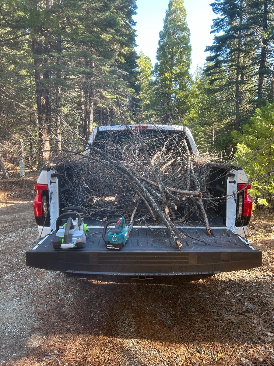 Just another day of the @Ford Lightning doing typical truck things. Even better when you don't have to use a starter motor and put wear and tear on an engine just to move the truck short distances when working around the property.