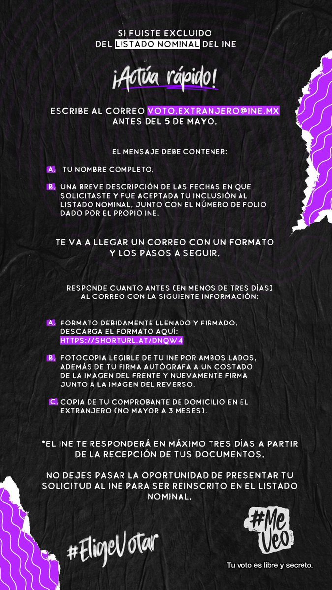 ¡#VotoExtranjero ---> No te quedes fuera!