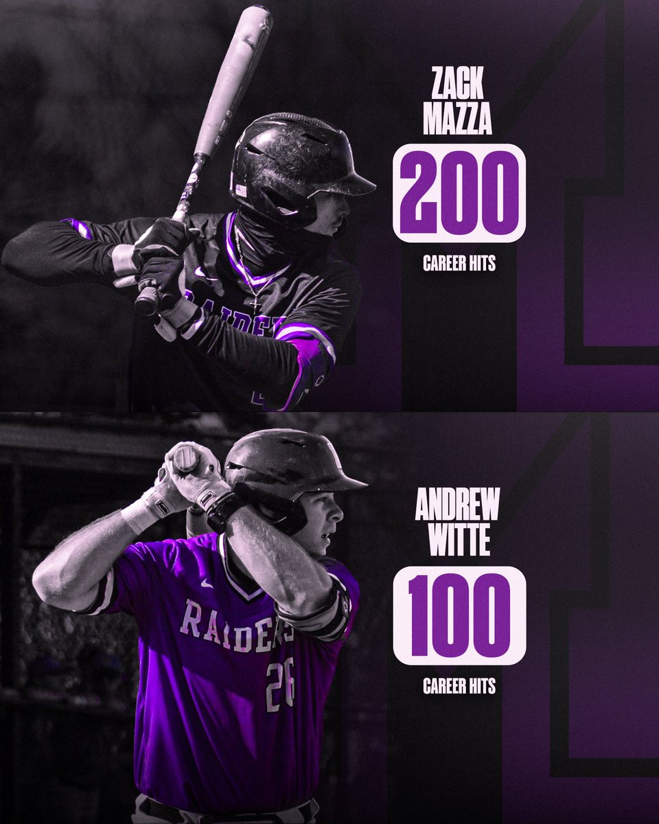 Congratulations to Zack Mazza and Andrew Witte who reached 200 & 100 Career Hits in this past weekends doubleheader against Capital 😈 #GoMountGo #d3baseball