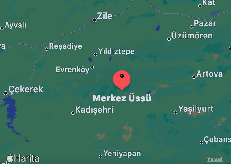 18.04.2024 - 02:35 'de #Tokat, #Evrenköy yakınında 4.2 büyüklüğünde bir #deprem meydana geldi.